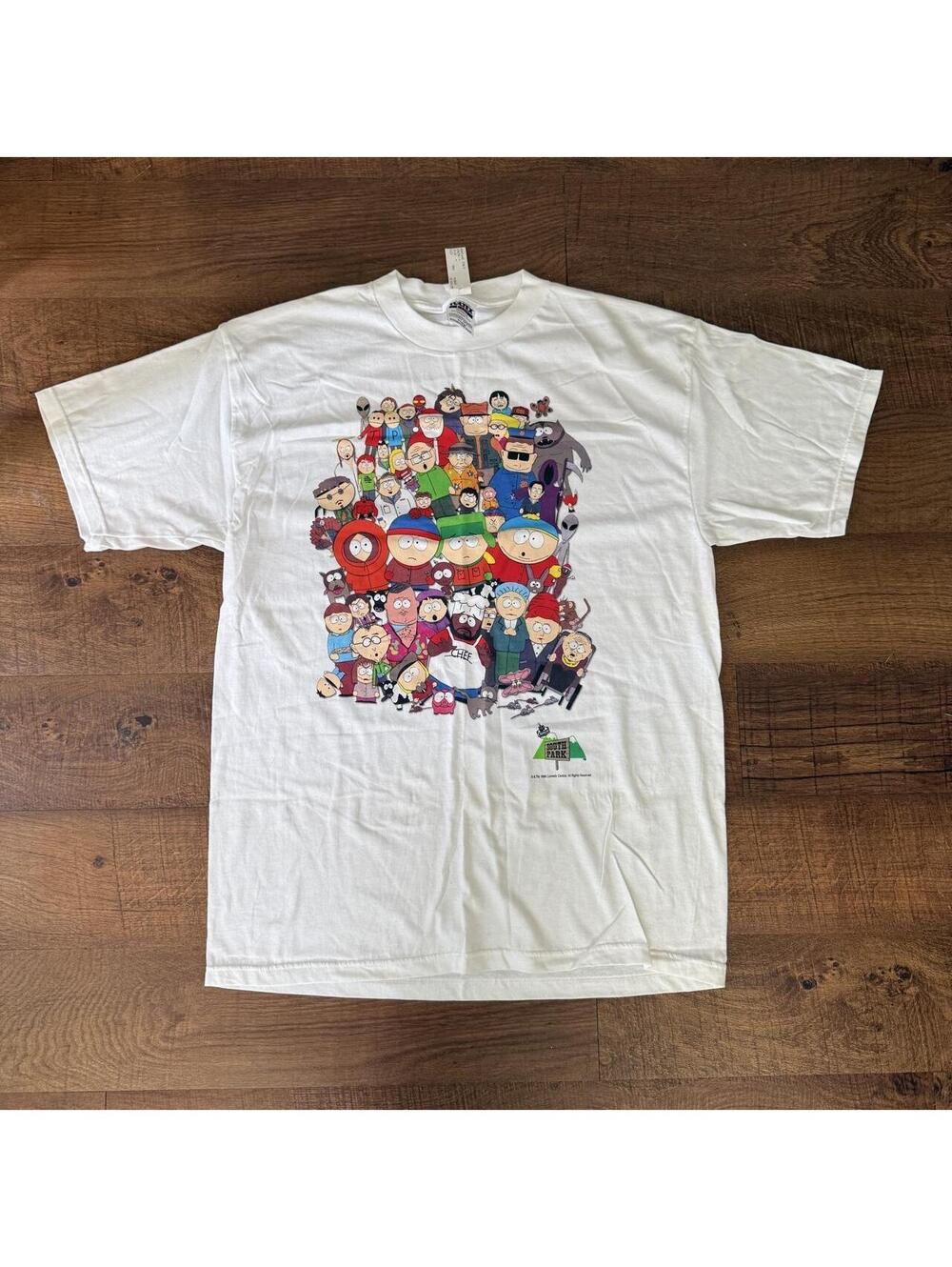 Vintage 90s South Park Character Collage Tee 1998 NWT Tultex XL